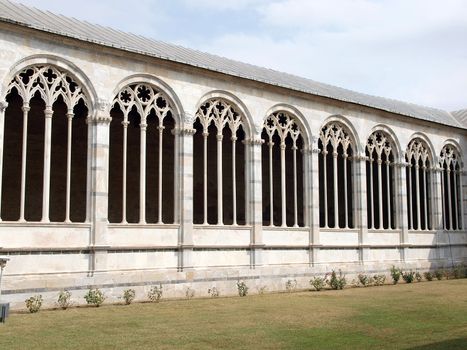 Pisa - Camposanto - Cemetery was constructed in 1278 to house the sacred dirt brought back from Golgotha during the Crusades. It then became the burial place of the Pisan upper class