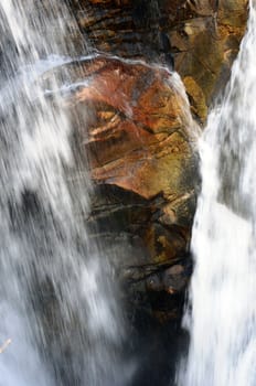 Closeup view of a waterfall