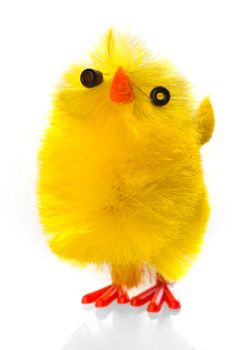 a close-up of a yellow easter chicken