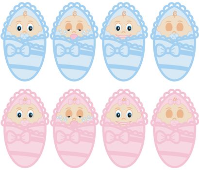 infants on white boy and girl vector illustration