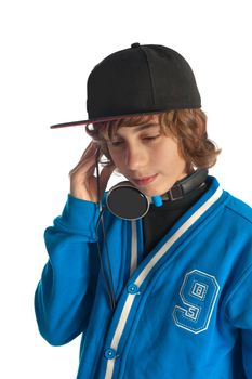 a teenage boy listening to some music