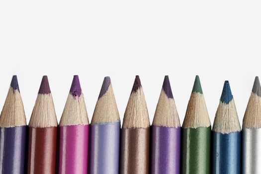 Color pencils with copyspace above
