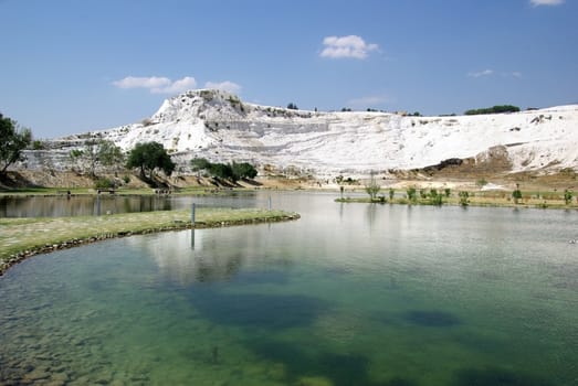 Lake in Pamukkale. Ancient city Hierapolis, Turkey. 2008.