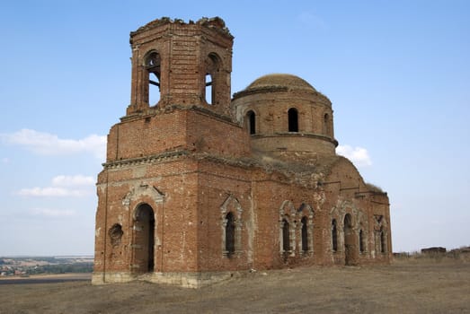 Old church destroyed in second world war. Rostov-on-Don, Russia.