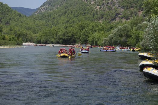 Rafting in mountains of Turkey.