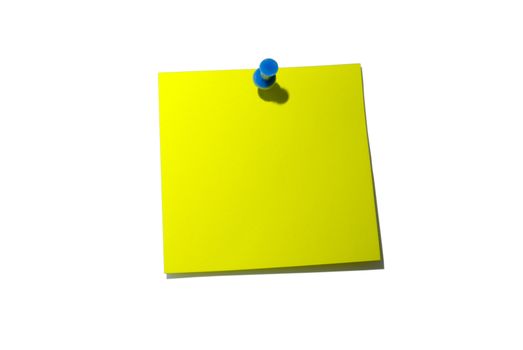 Note paper. Yellow sticky note. With shadow and clipping path.