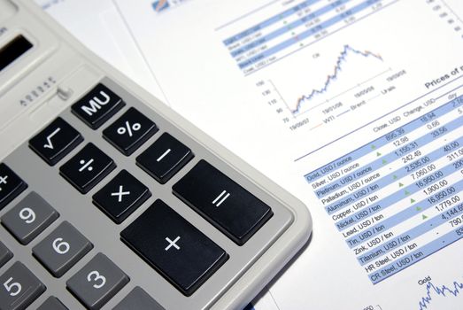 Calculator and financial analysis report. Conceptual.