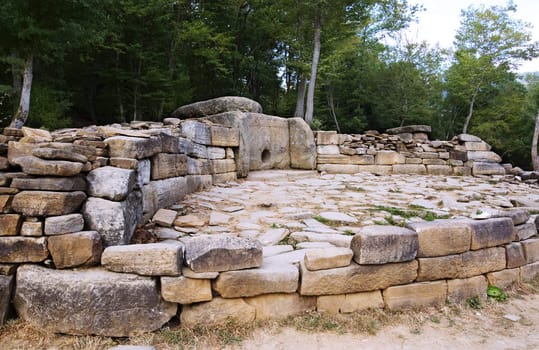 Dolmens near Black Sea. Very old monument made of stone.