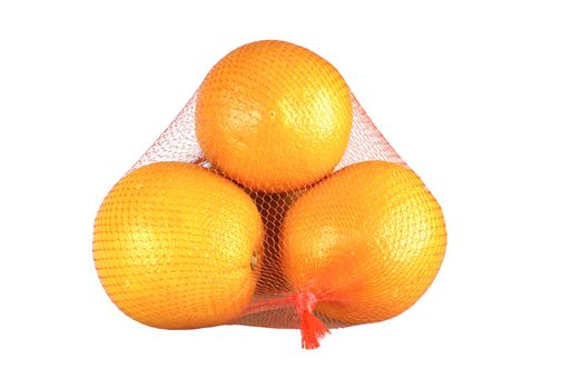 Stack of orange isolated on white background.