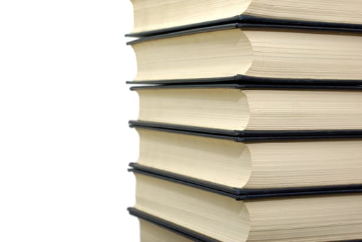 Stack of classical books isolated on the white background.