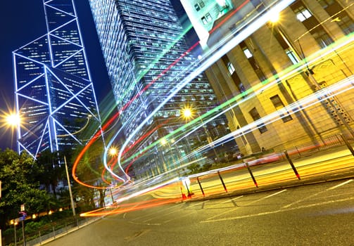 traffic in city at night