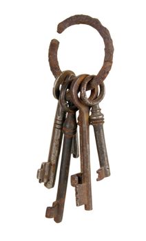 Ancient keys on a ring. Once they could open different locks