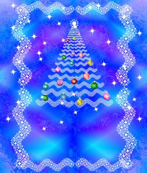 New Year's and Christmas celebratory card on an abstract background