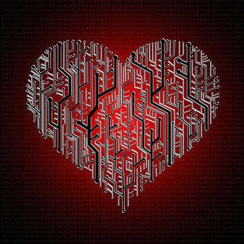 Circuit board in Heart shape