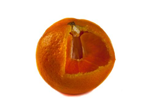 Tangerine photo in a cut 3D