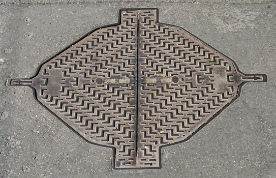 a sewer in the city. passage of waste water (France)