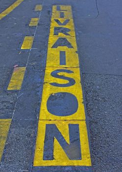 parking area for delivery. space for cars and delivery trucks (France)