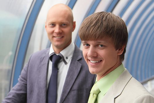 Portrait of two young and successful businessmen