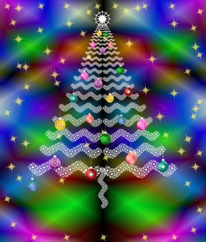 New Year's and Christmas celebratory card on an abstract background