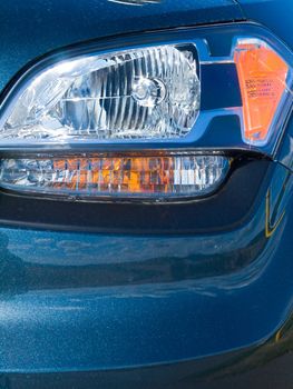 Close Up of a New Car Headlight