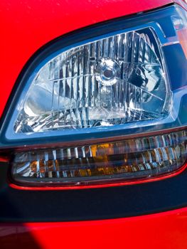 Close Up of a New Car Headlight