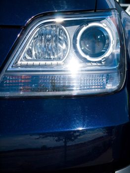 Close Up of a New Car Headlight