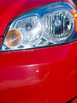 Close Up of a New Car Headlight