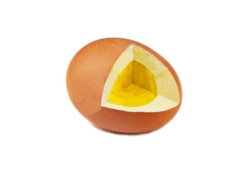 Egg photo in a cut an isometry 3D