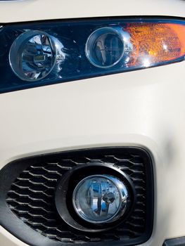 Close Up of a New Car Headlight