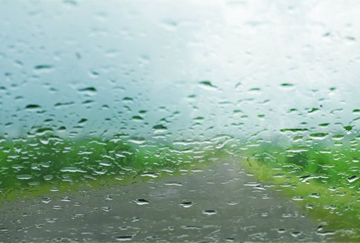 Water drops on a car window