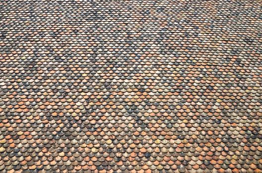 backgrounds of tile roof , Roof of Galleries in North of Thailand