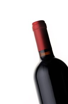 red wine bottle on white background