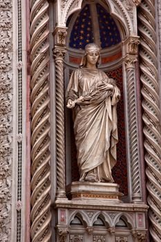 Mary Statue Duomo Cathedral Church Florence Italy