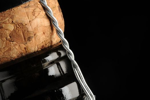 sparkling wine bottle, close up