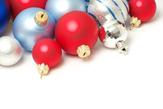 Christmas balls isolated on the white background