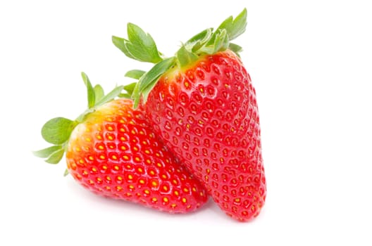  strawberries isolated on a white
