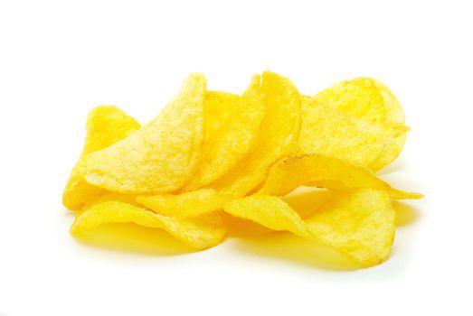  Potatoe chips isolated on a white background