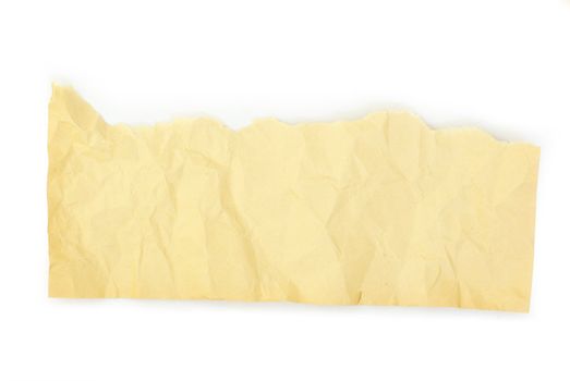 old note paper isolated on white background