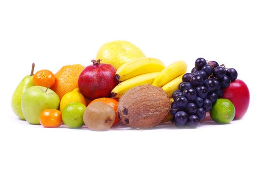 Composition with fruits isolated on white