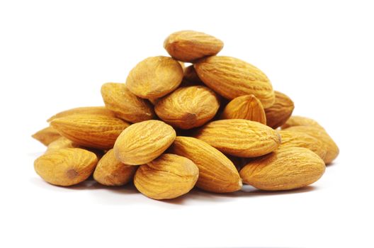 almonds isolated on a white