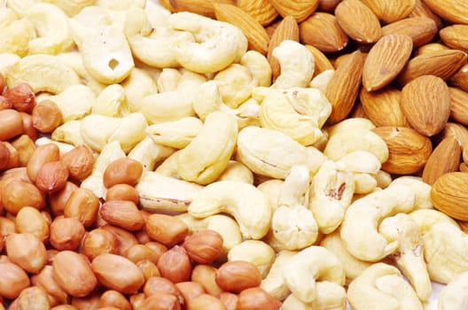 assorted nuts as a background