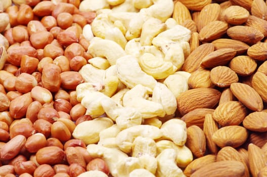 Assorted nuts as a background