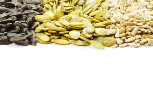 Close up image of sunflower and pumpkin seeds