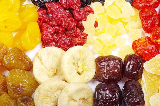 Background made of assorted dried fruits