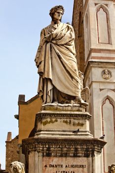 Dante Statue, Basilica of Santa Croce,Cathedral Florence Italy Horse and Cross