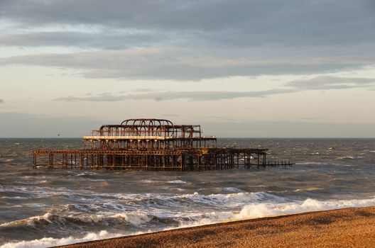 The West Pier by a winter morning, Brighton, England, UK