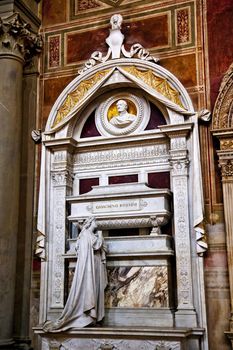 Rossini Tomb Bust Statues Basilica Santa Croce Cathedral Florence Italy