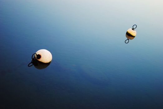 Buoys in water.