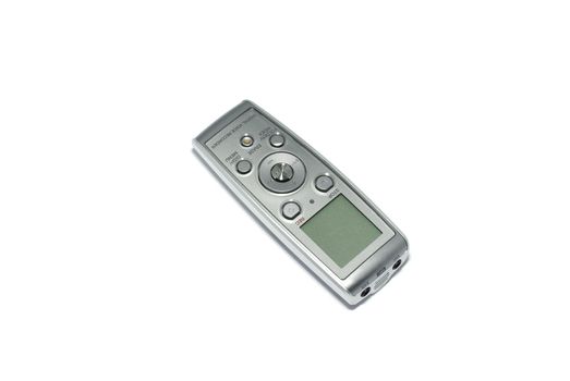 Digital voice recorder isolated on white background.