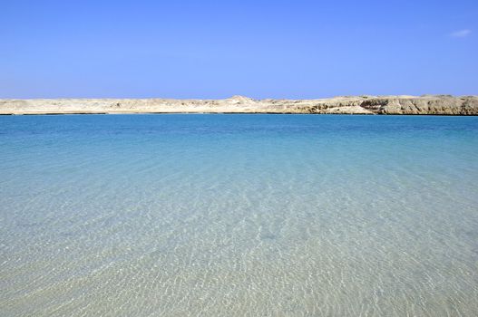 Beautiful seascape and desert landscape. Beauty in nature.